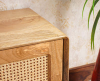 Boston Solid Wood Rattan Cane Tv Cabinet - Tv Cabinet - Furniselan Natural-Finish