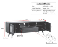 Boston Solid Wood Rattan Cane Tv Cabinet - Tv Cabinet - Furniselan