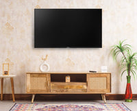 Boston Solid Wood Rattan Cane Tv Cabinet - Tv Cabinet - Furniselan Natural-Finish