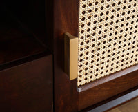 Boston Solid Wood Rattan Cane Tv Cabinet Furniselan Grey-Finish