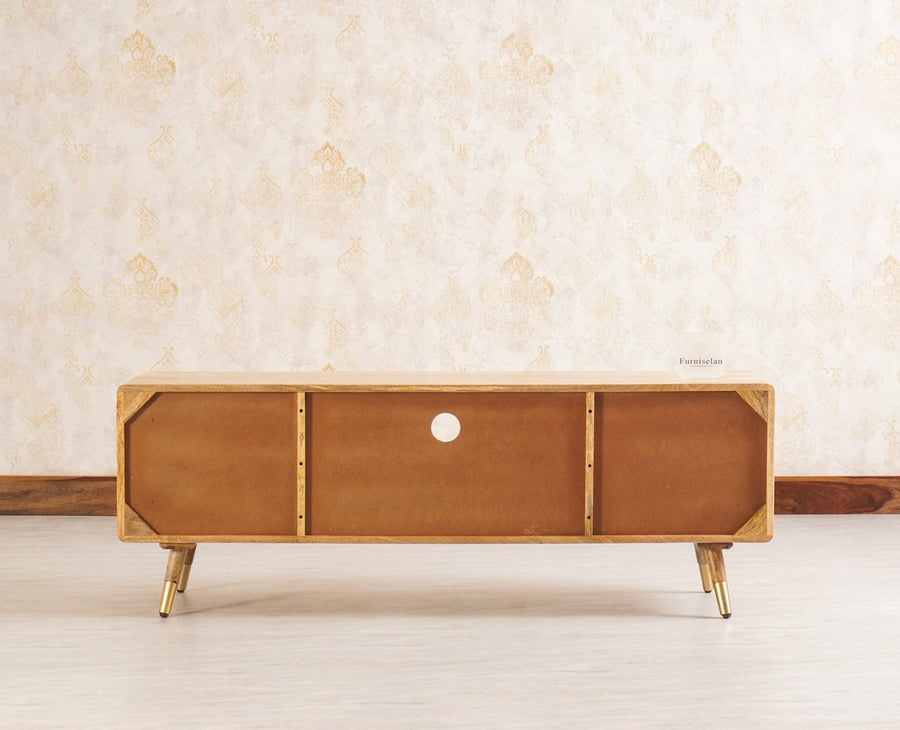 Boston Solid Wood Rattan Cane Tv Cabinet - Tv Cabinet - Furniselan Natural-Finish