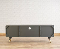 Boston Solid Wood Rattan Cane Tv Cabinet Furniselan Slate-Grey