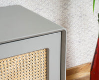 Boston Solid Wood Rattan Cane Tv Cabinet Furniselan Cool-Grey