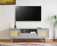 Boston Solid Wood Rattan Cane Tv Cabinet Furniselan Cool-Grey