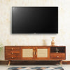 Boston Solid Wood Rattan Cane Tv Cabinet with Two Doors and Four Drawers - Tv Cabinet - Furniselan Brown-Finish