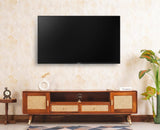 Boston Solid Wood Rattan Cane Tv Cabinet with Two Doors and Two Drawers