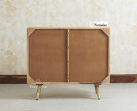 Boston Solid Wood Rattan Cane Two Door Sideboard Cabinet Furniselan Natural Finish