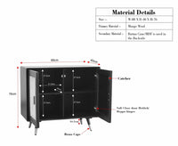 Boston Solid Wood Rattan Cane Two Door Sideboard Cabinet Furniselan Natural Finish