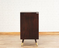 Boston Solid Wood Rattan Cane Two Door Sideboard Cabinet Furniselan Grey-Finish