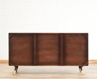 Boston Solid Wood Rattan Cane Two Door  Sideboard with three Drawers Furniselan Grey-Finish