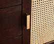 Boston Solid Wood Rattan Cane Two Door  Sideboard with three Drawers Furniselan Grey-Finish