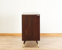 Boston Solid Wood Rattan Cane Two Door  Sideboard with three Drawers Furniselan Grey-Finish