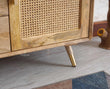 Boston Solid Wood Rattan Cane Two Door Sideboard with three Drawers - Sideboard - Furniselan Natural-Finish
