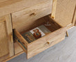 Boston Solid Wood Rattan Cane Two Door Sideboard with three Drawers - Sideboard - Furniselan Natural-Finish