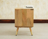 Boston Solid Wood Rattan Cane Two Drawer Bedside Table - Bedside Table - Furniselan Natural Finish