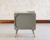 Boston Solid Wood Rattan Cane Two Drawer Bedside Table - Bedside Table - Furniselan Cool-Grey 