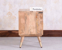 Boston Solid Wood Rattan Cane Two Drawer Bedside Table - Bedside Table - Furniselan