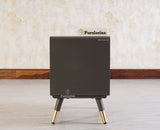 Boston Solid Wood Rattan Cane Two Drawer Bedside Table - Bedside Table - Furniselan Slate-Grey