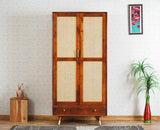 Boston Solid Wood Rattan Cane Wardrobe