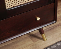 Boston Solid Wood Rattan Cane Wardrobe Furniselan Grey-Finish