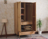 Boston Solid Wood Rattan Cane Wardrobe - Wardrobes & Cabinets - Furniselan