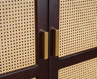 Boston Solid Wood Rattan Cane Wardrobe Furniselan Grey-Finish
