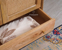 Boston Solid Wood Rattan Cane Wardrobe - Wardrobes & Cabinets - Furniselan