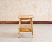 Boston solid wood rattan side table with one drawer - Bedside Table - Furniselan Natural-Finish