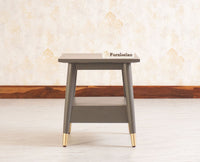 Boston solid wood rattan side table with one drawer Furniselan Slate-Grey
