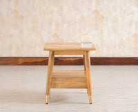 Boston solid wood rattan side table with one drawer - Bedside Table - Furniselan Natural-Finish
