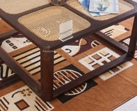 Boston Solid Wood Rattan Square Coffee Table - Coffee Table - Furniselan Grey-Finish