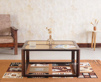 Boston Solid Wood Rattan Square Coffee Table - Coffee Table - Furniselan Grey-Finish