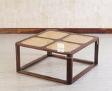 Boston Solid Wood Rattan Square Coffee Table - Coffee Table - Furniselan Grey-Finish