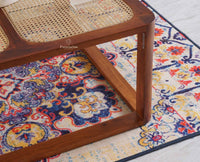 Boston Solid Wood Rattan Square Coffee Table - Coffee Table - Furniselan Brown-Finish