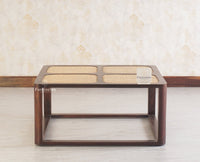 Boston Solid Wood Rattan Square Coffee Table - Coffee Table - Furniselan Grey-Finish
