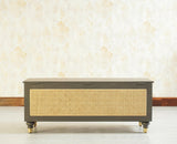 Boston Solid Wood Rattan Storage Trunk Box - Trunks & Cabinets - Furniselan Slate-Grey
