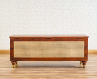 Boston Solid Wood Rattan Storage Trunk Box Furniselan Brown-Finish