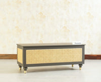 Boston Solid Wood Rattan Storage Trunk Box - Trunks & Cabinets - Furniselan Slate-Grey