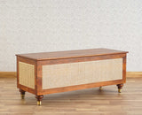 Boston Solid Wood Rattan Storage Trunk Box Furniselan Brown-Finish