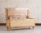 Boston Solid Wood Rattan Storage Trunk Box - Trunks & Cabinets - Furniselan