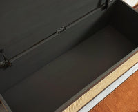 Boston Solid Wood Rattan Storage Trunk Box - Trunks & Cabinets - Furniselan Slate-Grey