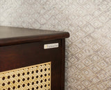 Boston Solid Wood Rattan Storage Trunk Box Furniselan Grey-Finish