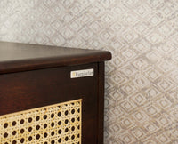 Boston Solid Wood Rattan Storage Trunk Box Furniselan Grey-Finish