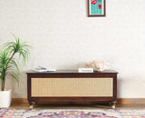 Boston Solid Wood Rattan Storage Trunk Box Furniselan Grey-Finish
