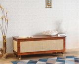 Boston Solid Wood Rattan Storage Trunk Box Furniselan Brown-Finish