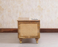 Boston Solid Wood Rattan Storage Trunk Box - Trunks & Cabinets - Furniselan