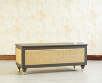 Boston Solid Wood Rattan Storage Trunk Box - Trunks & Cabinets - Furniselan Slate-Grey