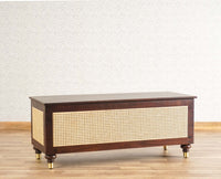 Boston Solid Wood Rattan Storage Trunk Box Furniselan Grey-Finish