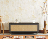 Boston Solid Wood Rattan Storage Trunk Box - Trunks & Cabinets - Furniselan Slate-Grey