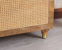 Boston Solid Wood Rattan Storage Trunk Box - Trunks & Cabinets - Furniselan